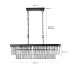 Chandeliers,Rectangular Crystal Chandelier Adjustable,E12 Modern Industrial Crystal Lights,Farmhouse W1340P189538