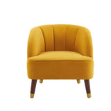 Upholstered Barrel Accent Chair With Wooden Legs N768P175907O