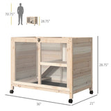 ZUN Pet cage /Wood Rabbit Hutch-Natural （Prohibited by WalMart） 19946198