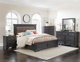 Traditional Design 5-Drawers Storage Chest 1pc Charcoal Finish Rustic Style Bedroom Furniture B011P294304