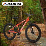 ZUN S24109 Elecony 24 Inch Fat Tire Bike Adult/Youth Full Shimano 7 Speeds Mountain Bike, Dual Disc W709P174686