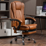 ZUN Massage Office Chair with Heat, Footrest, Light brown W2069P174878