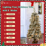 ZUN Pre-lit Christmas Artificial Tree 4-Piece Set, Garland, Wreath and Set of 2 Entrance Trees, X-mas 46945564