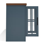 97 inch Fireplace TV Stand Console for TVs up to 100 inches, Minimal Assembly, Blue Denim and B108P160235