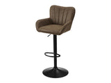 Barstool, Set Of 2, Swivel, Adjustable, Bar Height, Counter Height, Kitchen, Brown Leather Look, B2710P501901