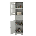 ZUN Tall Bathroom Cabinet, Freestanding Storage Cabinet with Drawer and Doors, MDF Board, Acrylic Door, WF289427AAG