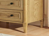 Wooden Nightstand with Open Cubby & 2 Storage Drawers, Freestanding Bedroom Side Cabinet for W487P543905