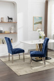 Set of 2 Modern Dining Chairs with Plush Velvet Upholstery, Sturdy Stainless Steel Legs & S-Shaped D772095825