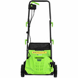 13" Electric Lawn Dethatcher w/ Collection Bag and Removable Blades -Green 13936197