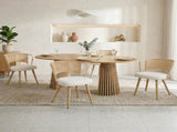 Wicker dining chairs - 4-piece set - Farmhouse soft padded cane back kitchen chair with sponge W3590P453802