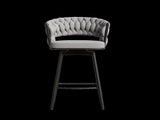 360&degSwivel Bar Chairs set of 2, equipped with soft cushioned backrest counter stool, metal leg W1727P234205