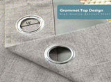 2pcs medium grey 100% opaque curtains with snap-on top, suitable for hanging. They have the 36314404