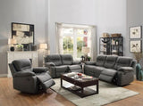 Contemporary Motion Sofa 1pc Couch Metal Reclining Plush Cushion Living Room Furniture Slate Blue B011P205569