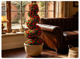 2 Pack Realistic Lifelike Faux Spiral Plant, All-Weather PE Artificial Flower Shrub for Indoor 11072086