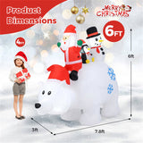 6ft Animated Inflatable Polar Bear - Head Shaking Design, 5 LED Lights, Multi-Color Christmas 37724994