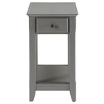 ZUN Grey Accent Table with Bottom Shelf B062P209060