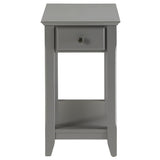 ZUN Grey Accent Table with Bottom Shelf B062P209060