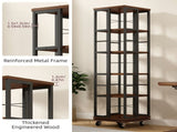 5 Tiers Rotating Bookshelf, Corner, 360 Display Wood Spinning Bookshelves, Floor Standing W2641P399191