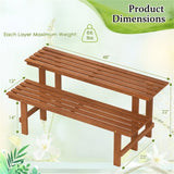 Double layered woody plant rack, staircase style flowerpot rack 71225288