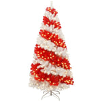 ZUN 6ft Artificial Christmas with 300 LED Lights and 900 Bendable Branches, Candy Cane Christmas 86331544