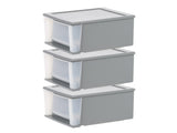 17 Qt Medium Plastic Drawers, Under Bed Storage Bins, Stackable, Modular 3Pk 82802837