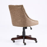 ZUN A&A Furniture,Medieval Retro Style Sheepskin Pattern Fabric Home Office Chair with Lift, Swivel and W1143P202750