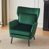 Wing Back Velvet Accent Chair, Modern Living Room Armchair Comfy Upholstered Single Sofa Chair for N765P197510N