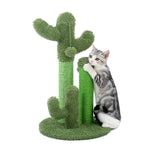 ZUN Cat Scratching Post Cactus Cat Scratcher Featuring with 3 Scratching Poles and Interactive Dangling 48540529