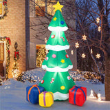 6FT Inflatable Christmas Tree Multicolored Gift Boxes Star Top, Built-in LED Lights, Waterproof 22450035
