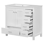 ZUN 36" White Bathroom Vanity with Ceramic Sink Combo, Abundant Storage Cabinet -2 Soft-close doors and 52893453