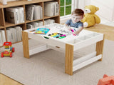Kids 2 in 1 Play Table with 7 Storage Compartments,Compatible with LEGO Building Block,Modern W282P182331