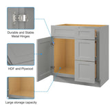 30 in. W x 21 in. D x 34.5 in. H in Shaker Grey Plywood Ready to Assemble Floor Vanity Sink Base T3210P282889