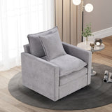 Chenille Fabric Comfy Deep Single Seat Sofa Upholstered Reading Armchair Living Room W1036P187127