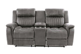 Contemporary Manual Motion Loveseat w Console 1pc Couch Living Room Furniture Slate Blue Breathable B011133622