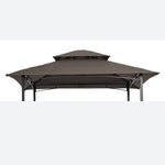 ZUN 8x5Ft Grill Gazebo Replacement Canopy,Double Tiered BBQ Tent Roof Top Cover,Brown [Sale to Temu is 94453795