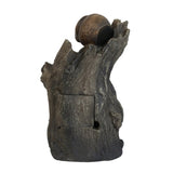 6.3x5.1x10.8" Decorative 3 Tier Water Fountain with Pot Design, Brown W2078138944