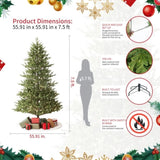 Balsam Fir Heritage 6.5ft Christmas Tree Pre-Lit Artificial Full with 3,025 Branch Tips & 991 20531170