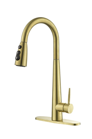 ZUN Gold Kitchen Faucets with Pull Down Sprayer, Kitchen Sink Faucet with Pull Out Sprayer, Fingerprint K-4012-BG