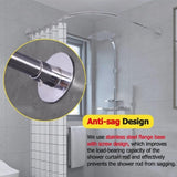 ZUN L Shape Extendable Shower Curtain Rod No Drill Bathroom Curved Corner Telescoping Rail Bar 304 09848627