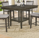 ZUN 1pc Contemporary Transitional Counter Height Dining Table with 20-Inch Lazy Susan Gray Finishen B011P160137