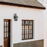 Black Outdoor Wall Lantern 2-Light, Large Outside Modern Wall Sconce Fixture, Industrial Porch W2714P218530