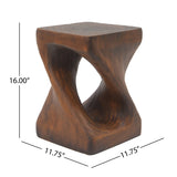MGO Twist Shape Side Table, Wood-like texture, 	antique brown Color N770P212233A