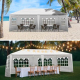 10'X20' Outdoor Party Tent with 4 Removable Sidewalls, Waterproof Canopy Patio Wedding Gazebo, White 02748343