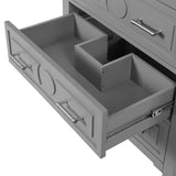 30'' Bathroom Vanity with Ceramic Sink Combo, Free Standing Single Vanity Set with 3 Drawers, Solid N710P246209E