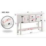 48'' Solid Wood Sideboard Console Table with 2 Drawers and Cabinets and Bottom Shelf, Retro Style W120270249