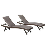 2-Piece Aluminum Wicker Outdoor Chaise Lounge W1859P360203