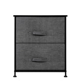 ZUN 2 Drawers -Night Stand, End Table Storage Tower - Sturdy Steel Frame, Wood Top, Easy Pull Fabric 89761690