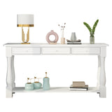 Console Table for Entryway Wood Sofa Table with Storage Drawers and Bottom Shelf for Hallway Living 33092026
