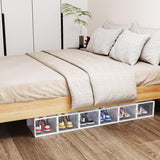 6-Piece Medium White Plastic Mesh Shoe Box Set - 35.00*25.00*19.00cm, Modular Design for Home 15361291