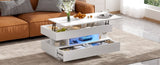 U-Can Lift-Top Coffee Table with 2 Drawers, Modern Coffee Table with Adequate Hidden Compartment, N724P290058K